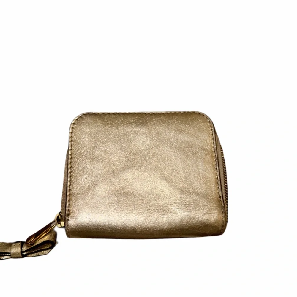 Chloe Authentic Metallic Gold Leather Zip Wallet (Rare) - Picture 3 of 4